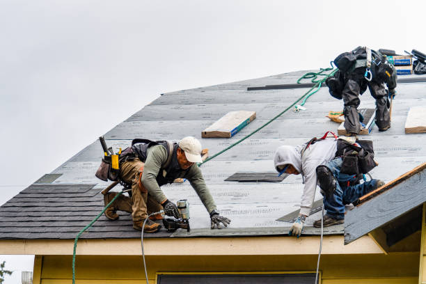 Professional Gutter Installation technician working in Akron, CO